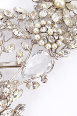 Vintage Rhinestone & Pearl Floral Statement Brooch detail @RECESS LA