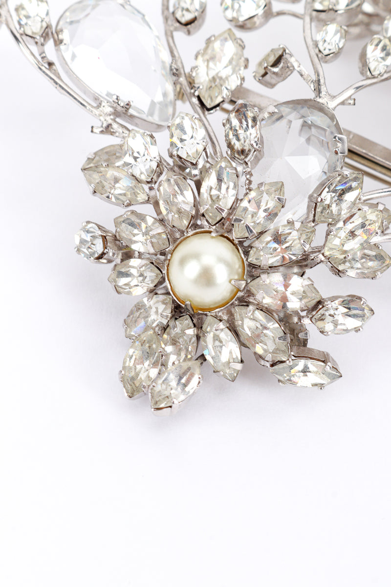 Vintage Rhinestone & Pearl Floral Statement Brooch age @RECESS LA