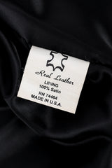 Vintage Caché Eagle Stud Moto Jacket II content label closeup @recessla