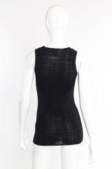 Chanel Logo Knit Tank Top back view on mannequin @Recessla