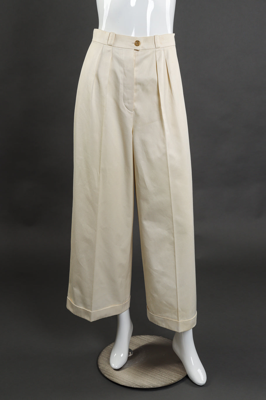 Vintage Chanel Wide Leg Pant front on mannequin @recess la