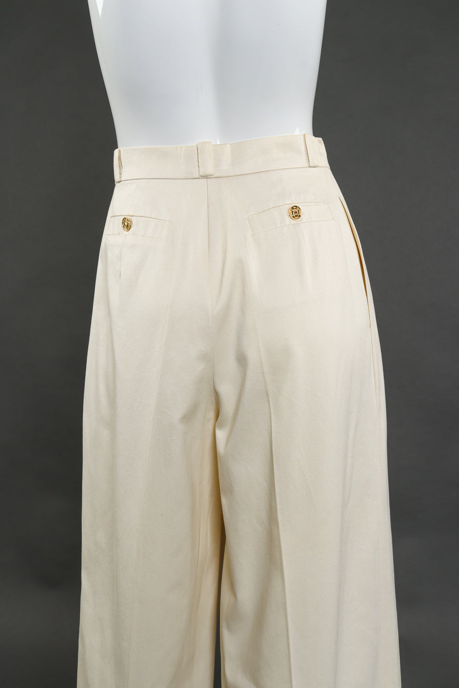 Vintage Chanel Wide Leg Pant back on mannequin closeup @recess la