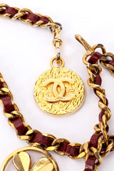 Vintage Chanel Clover Charm Belt signed hook and charm closeup @recessla