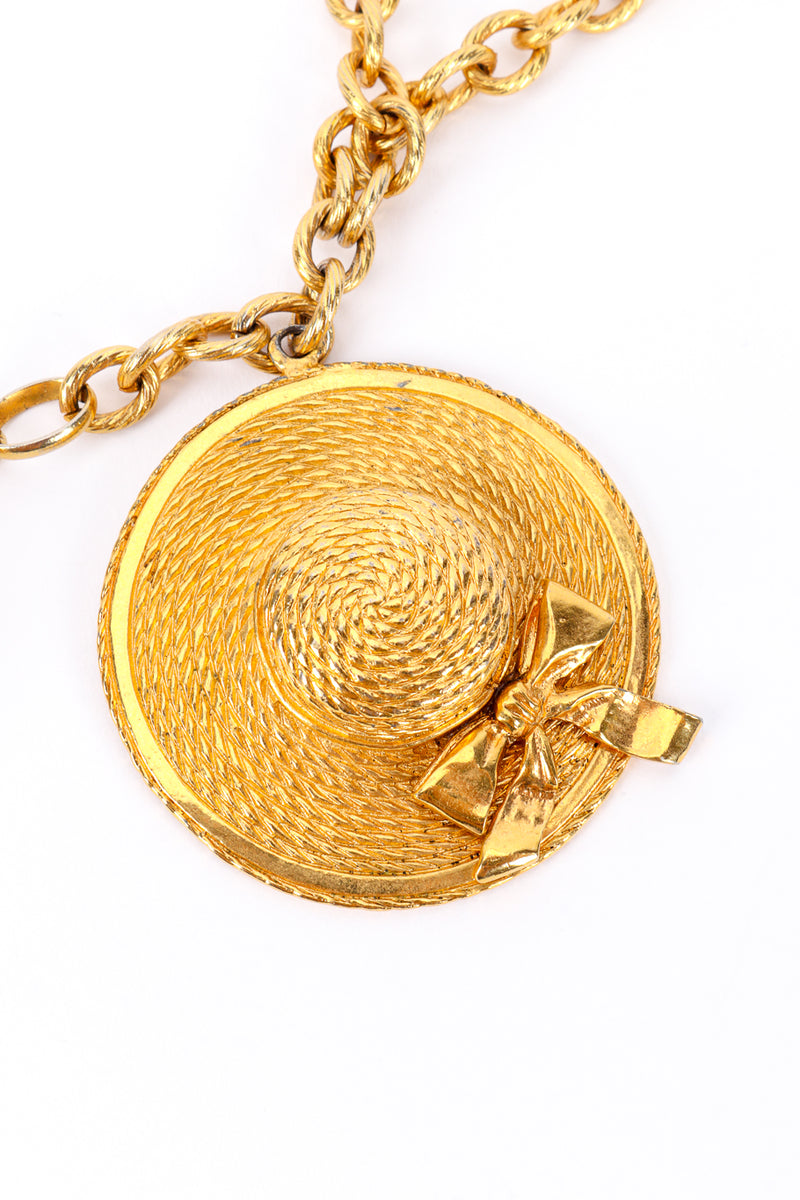 Vintage Chanel Sun Hat and Bag Pendant Necklace hat pendant @recessla