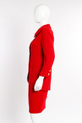 Vintage Chanel 1992 F/W Bouclé Long Jacket And Skirt Set side view on mannequin @recessla