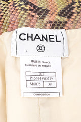 Python zip front pants by Chanel flat lay tag @recessla