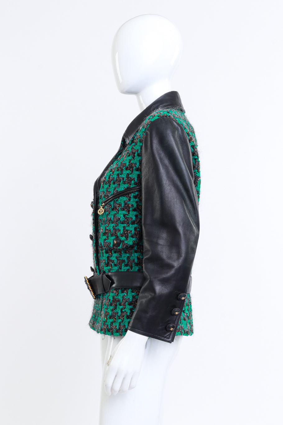 Chanel 1992 F/W Leather & Bouclé Jacket on mannequin @RECESS LA