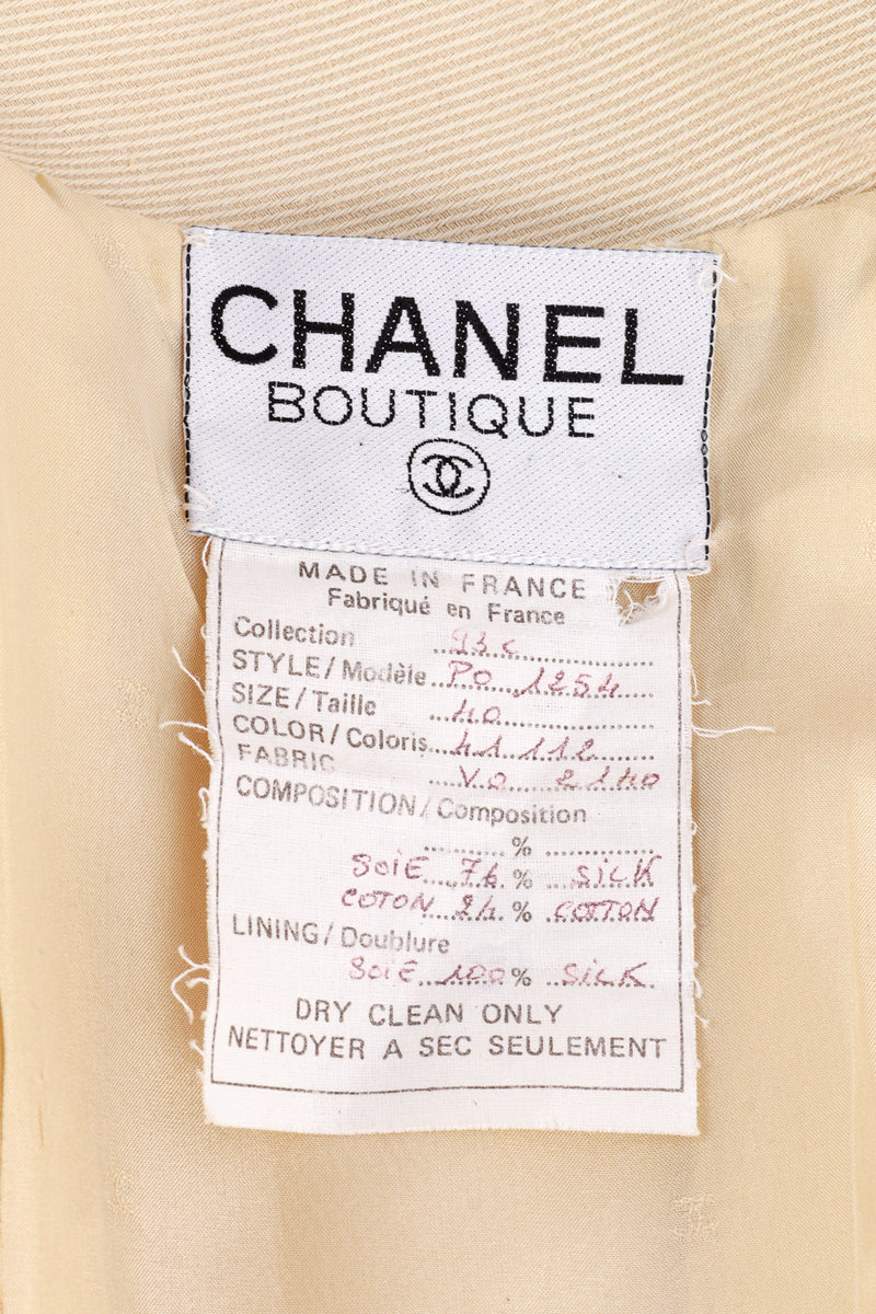 Chanel 1993 S/S Double Breasted Skirt Suit label @RECESS LA