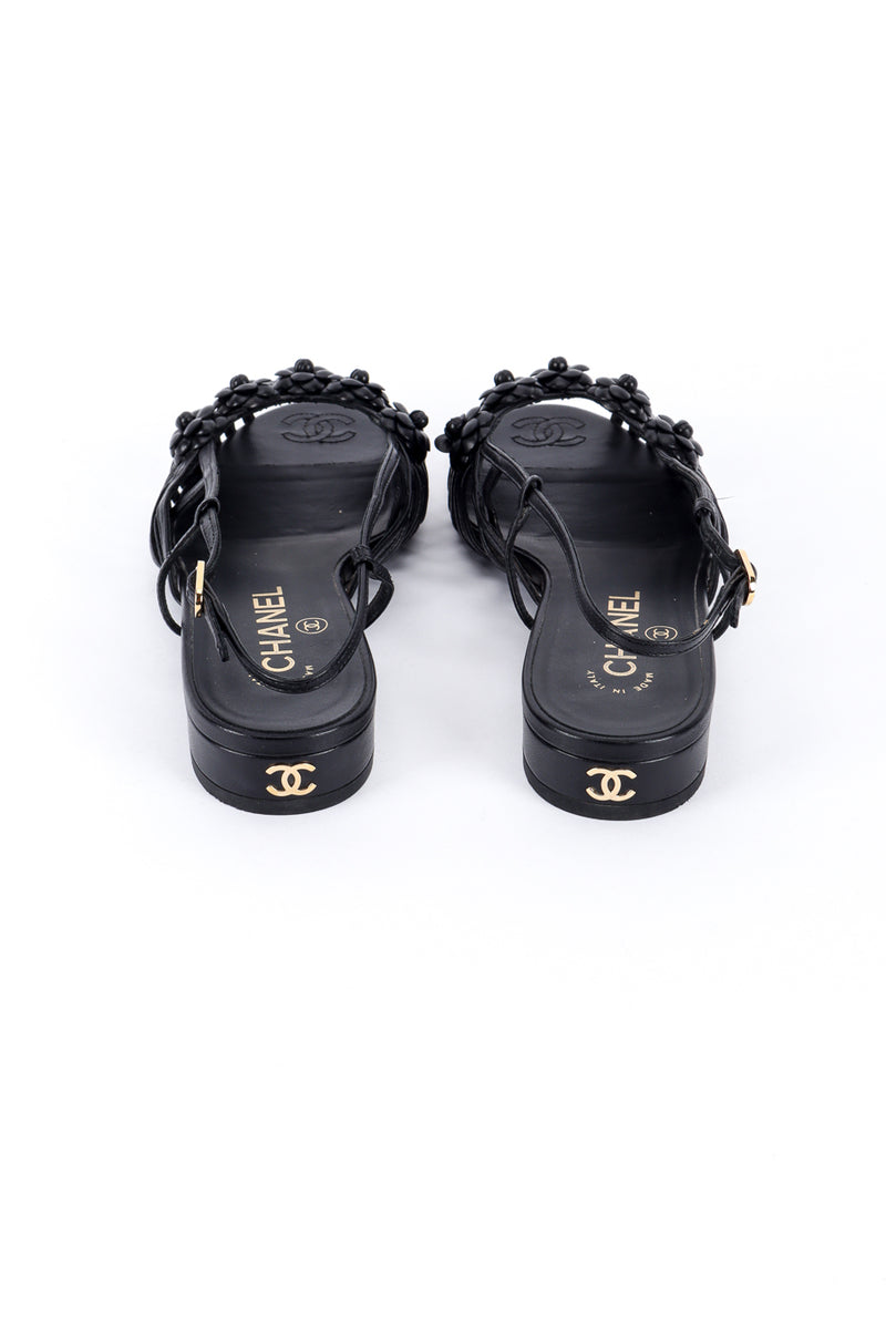 Chanel Camellia Flower Slingback Sandals back @recess la