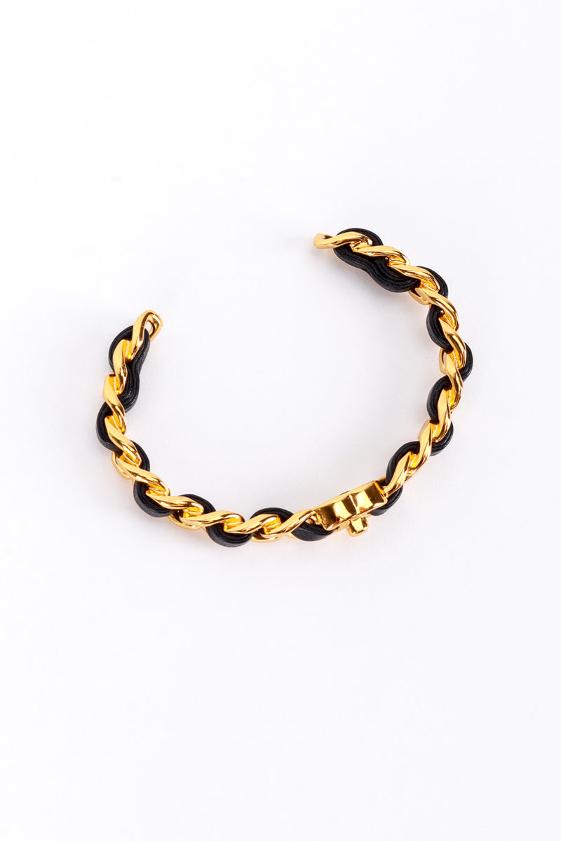 Chanel Woven Leather Chain Bangle top view @recess la