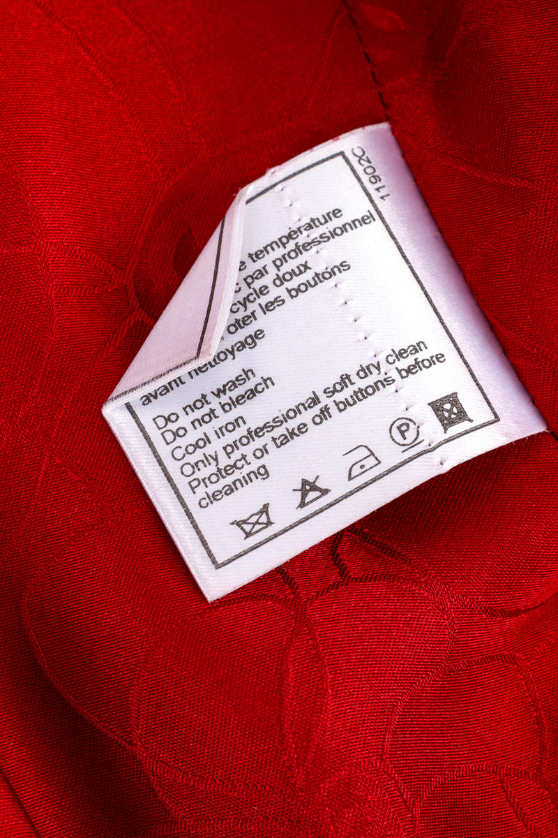 Chanel Bouclé Scarf Jacket fabric care label closeup @recessla