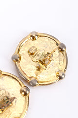 Vintage Chanel CC Logo Button Earrings signature cartouche @recessla