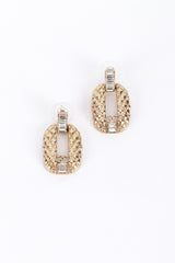 Chanel Quilted Drop Hoop Earring front @RECESS LA