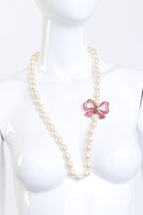 Chanel Ribbon Bow & Pearl Necklace on mannequin @RECESS LA