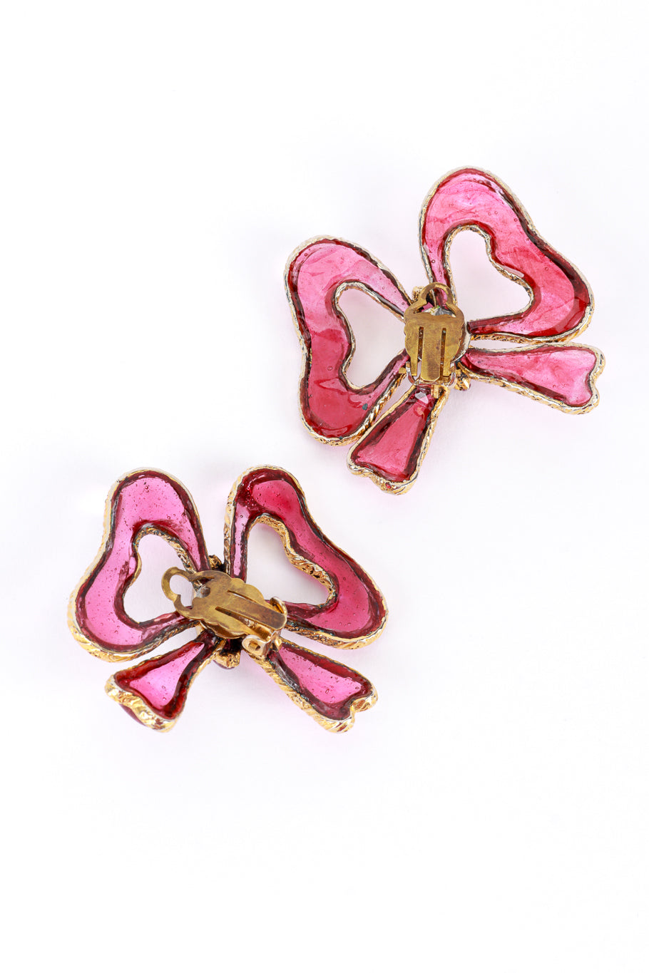 Chanel Ribbon Bow Gripoix Earrings back @RECESS LA