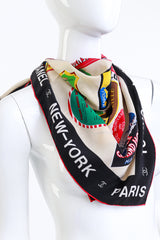 Chanel World Stamp Souvenir Scarf on mannequin @RECESS LA