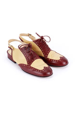 Vintage Chanel Two-Tone Slingback Brogues  3/4 front @recess la