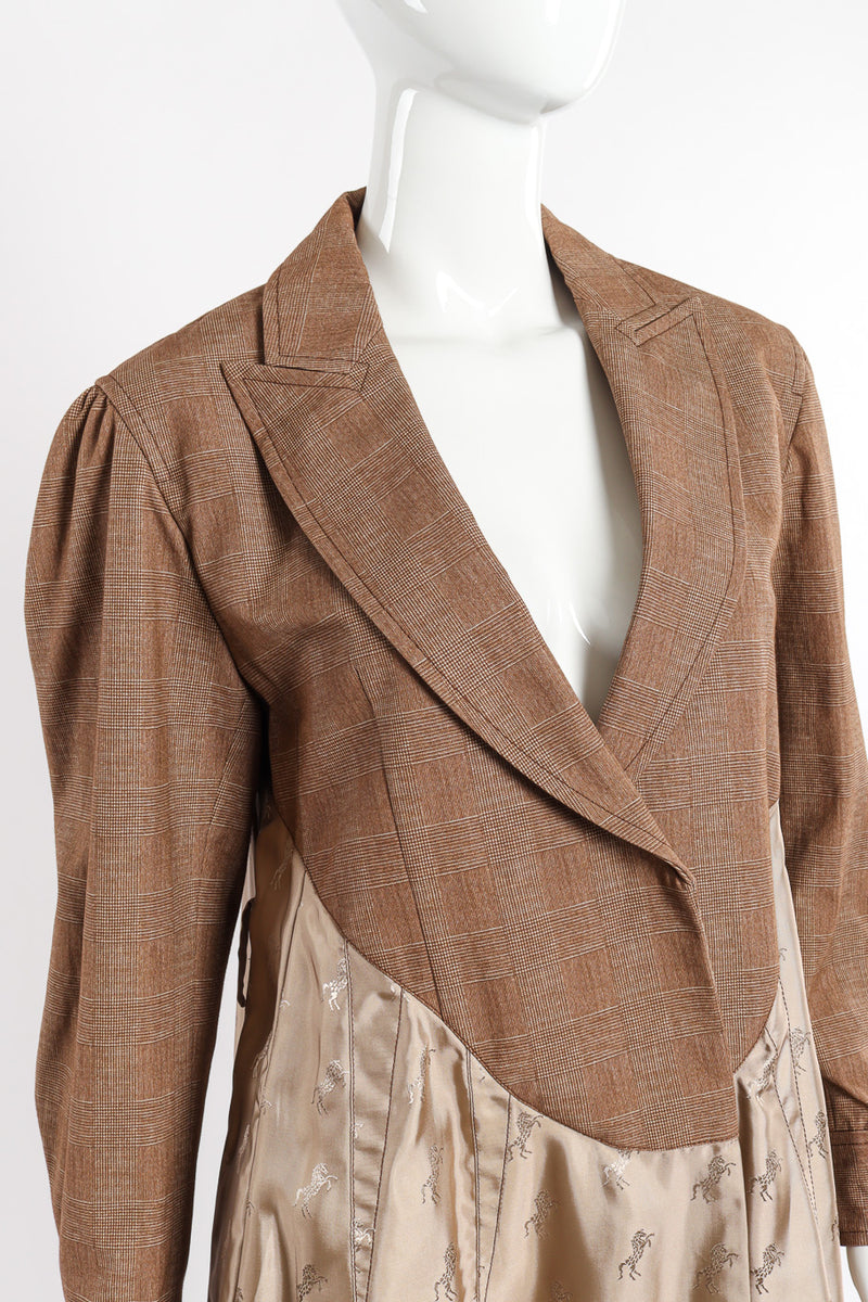 Chloé Equin Print Plaid Trench Coat front view on mannequin closeup @recessla