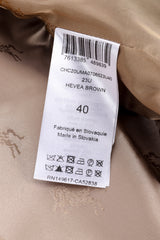 Chloé Equin Print Plaid Trench Coat size tag closeup @recessla