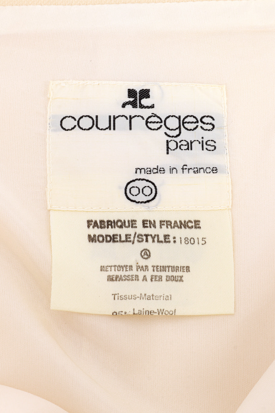 Courrèges Buttercream Pinafore Wool Dress label @RECESS LA