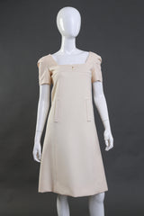 Courrèges Square Neck Shift Wool Dress on mannequin @RECESS LA