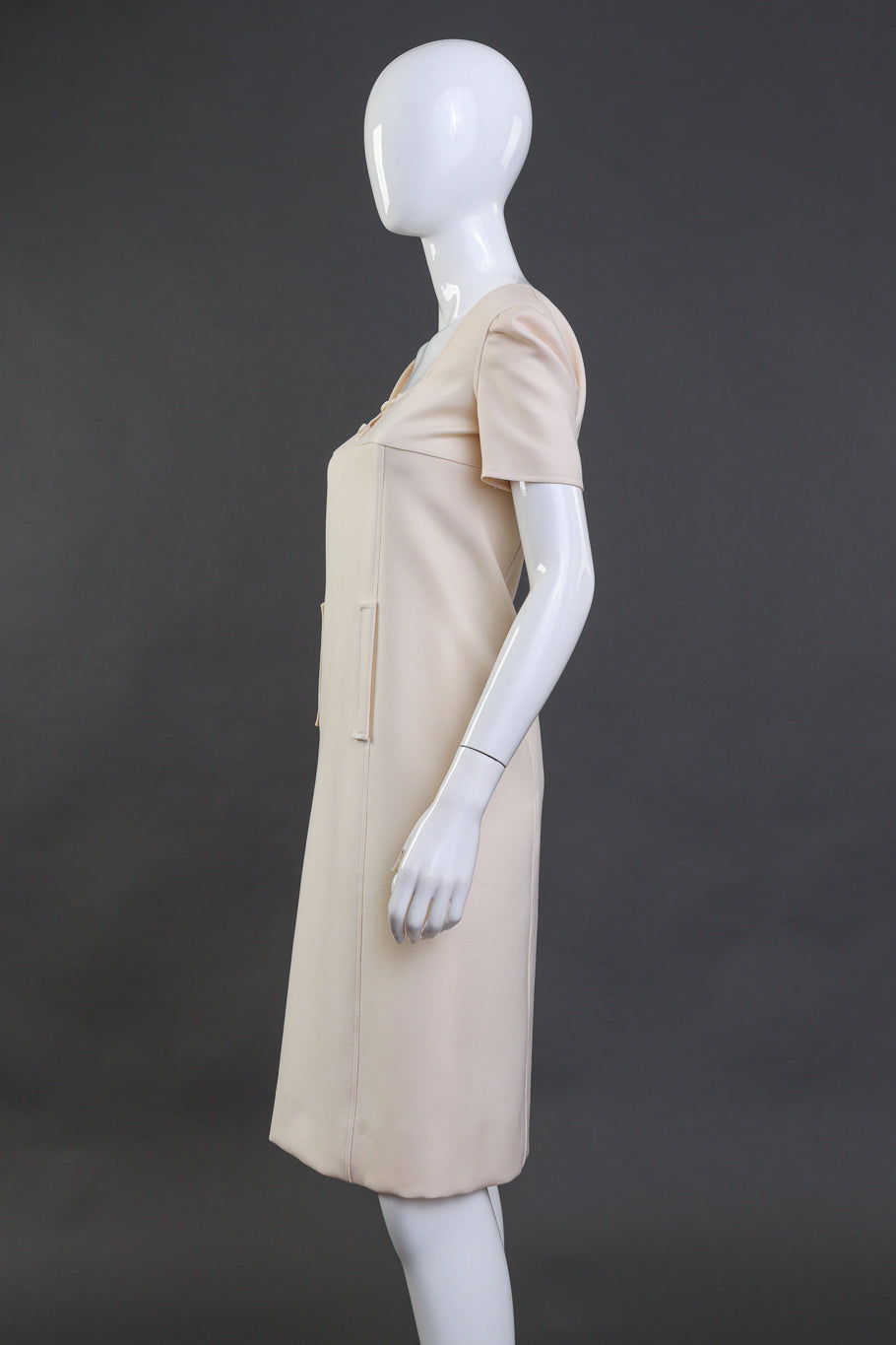 Courrèges Square Neck Shift Wool Dress on mannequin @RECESS LA