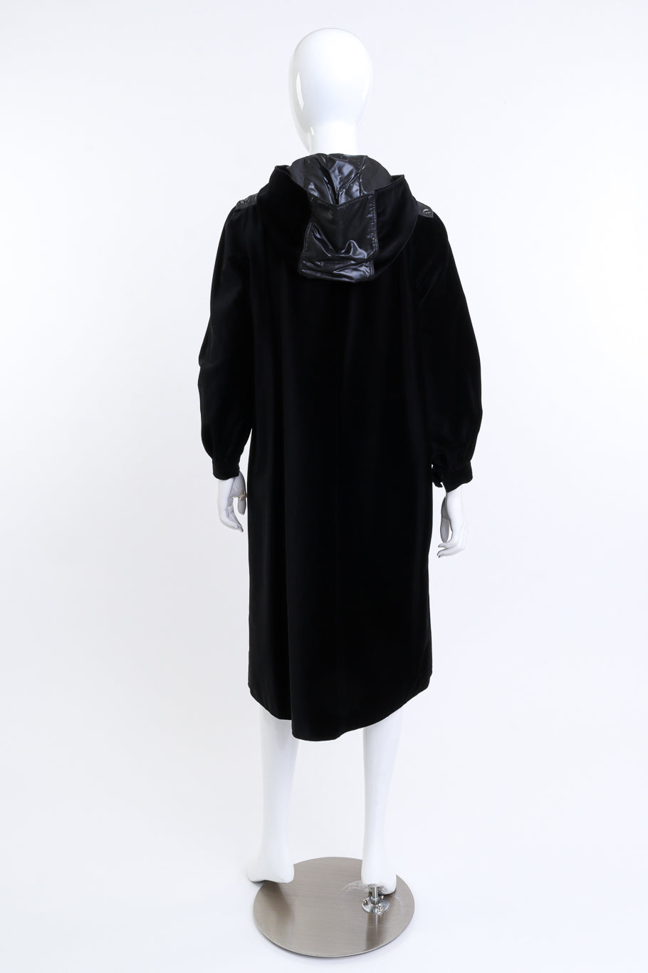 Courrèges Jet Black Hooded Duffle Coat on mannequin @RECESS LA