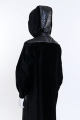 Courrèges Jet Black Hooded Duffle Coat hood mannequin @RECESS LA