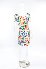 Vintage Carolyne Barton Floral Beaded Cocktail Dress back view on mannequin @Recessla