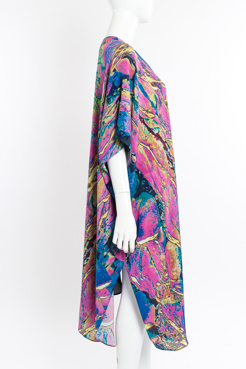 Vintage Carter Smith Abstract Splatter Print Caftan side view on mannequin @Recessla