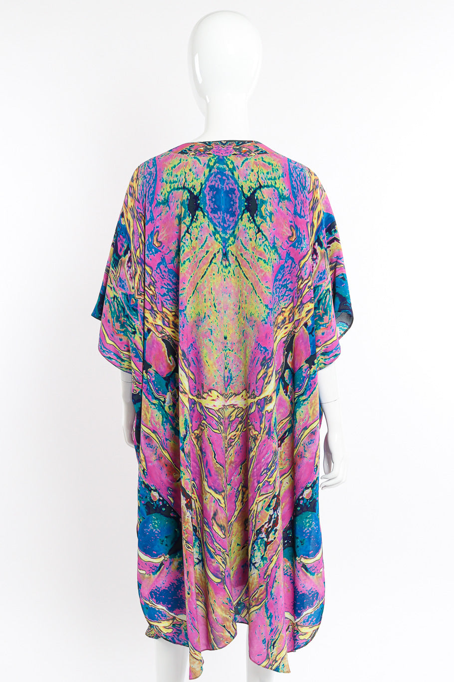 Vintage Carter Smith Abstract Splatter Print Caftan back view on mannequin @Recessla