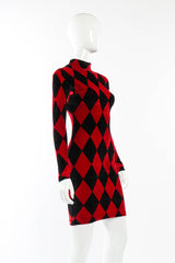 Vintage Chantal Thomass Velvet Harlequin Dress side on mannequin @recessla