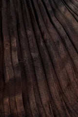 Vintage Patricia Lester Long Pleated Silk Skirt faint spots closeup @recess la