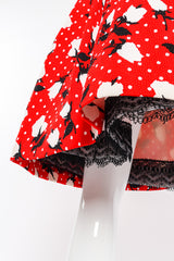 Floral dot full skirt by Christian La Croix on mannequin petticoat lining close @recessla