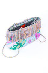 Vintage Bazar de Christian Lacroix Geo Fringe Boat Bag 3/4 front @recess la