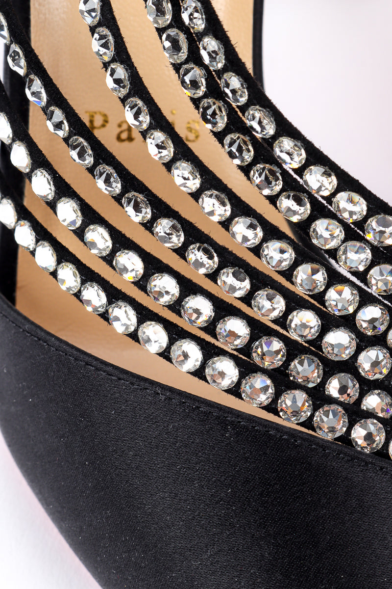 Christian Louboutin Crystal Strass Satin Pumps crystal strap closeup @recess la