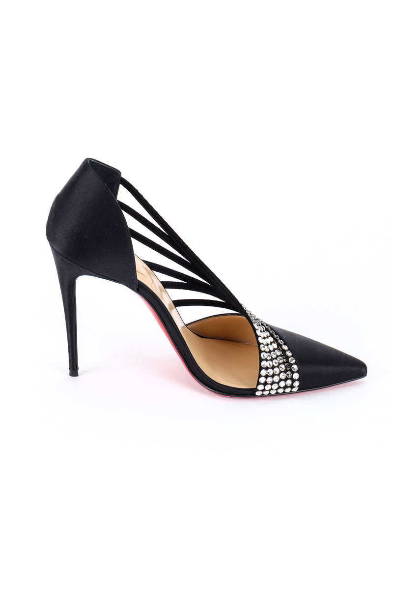 Christian Louboutin Crystal Strass Satin Pumps left shoe inner side @recess la