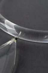 Lucite Wing Necklace by Judith Hendler on gray paper scratch near hook @recess LA