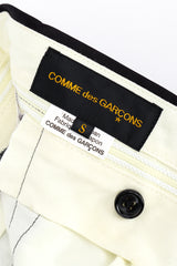 Comme des Garcons Split Leg Satin Pant signature label closeup @recess la