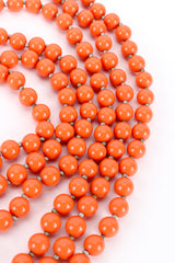 Vintage Trifari Coral Lucite Necklace & Earring Set necklace bead closeup @recess la