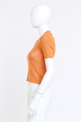 Courréges Lace Up Knit Polo Top side on mannequin @recess la