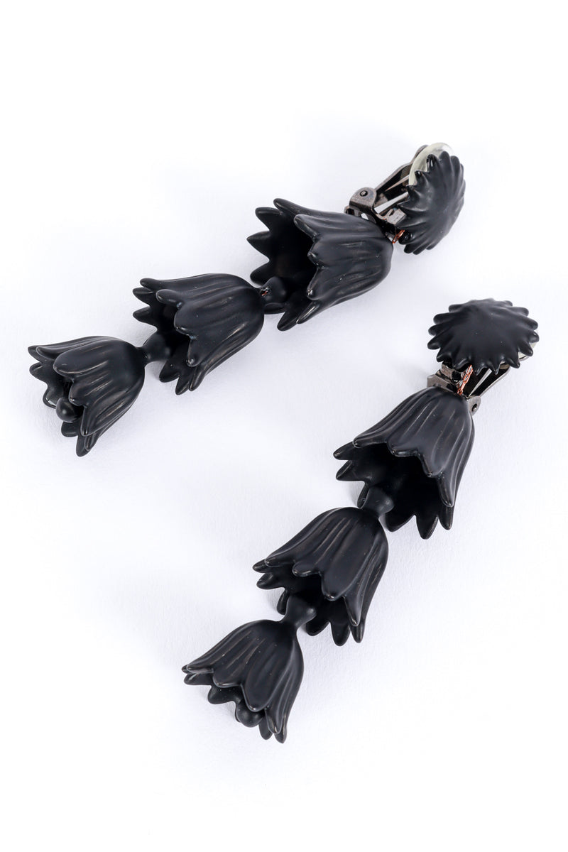 Vintage Oscar de la Renta Mourning Bellflower Drop Earrings detail @RECESS LA