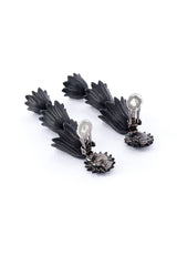 Vintage Oscar de la Renta Mourning Bellflower Drop Earrings clips @RECESS LA