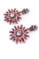 Vintage Oscar de la Renta Floral Starburst Drop Earrings detail @RECESS LA