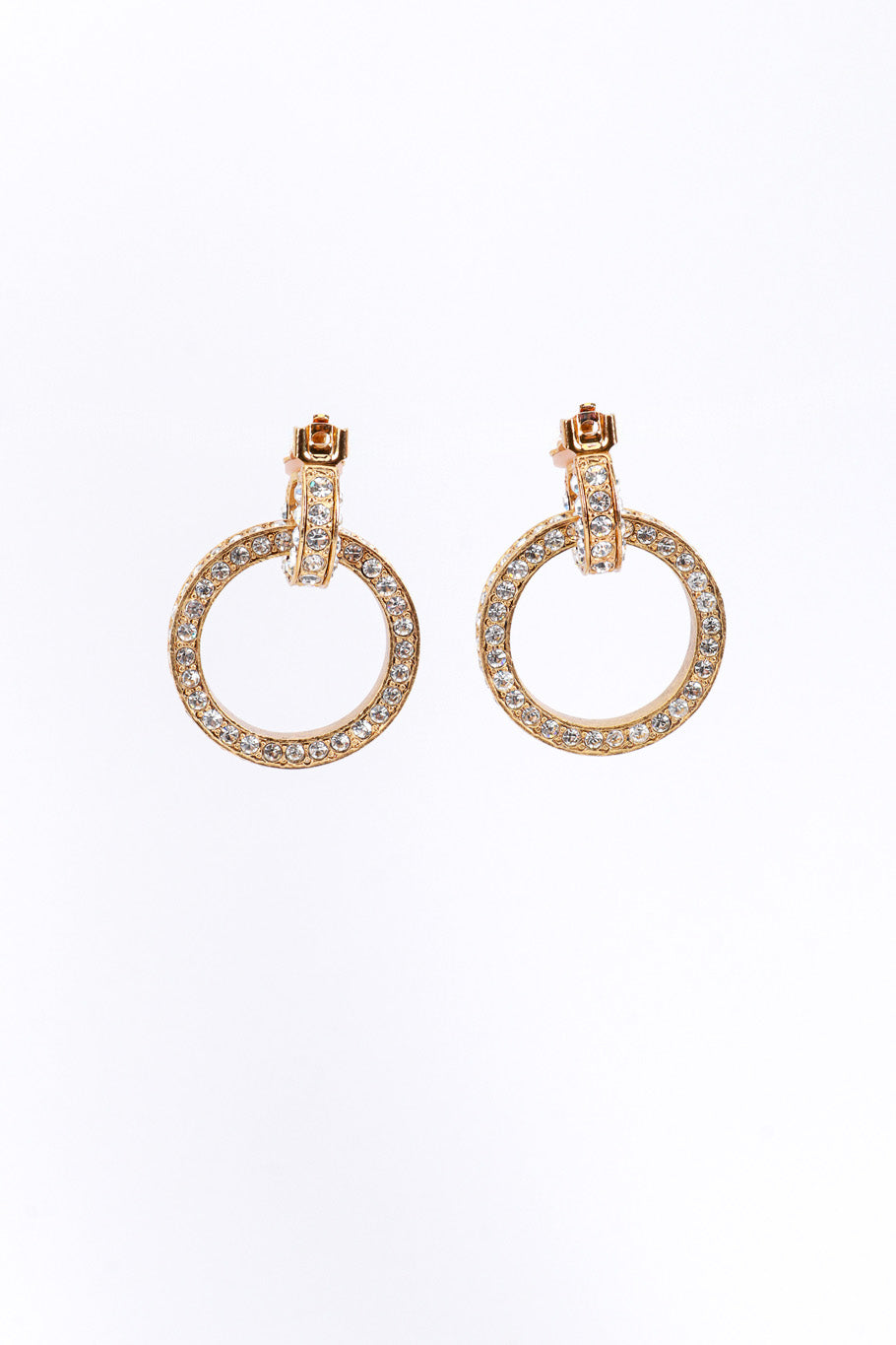 Vintage Oscar de la Renta Double Hoop Rhinestone Earrings @RECESS LA