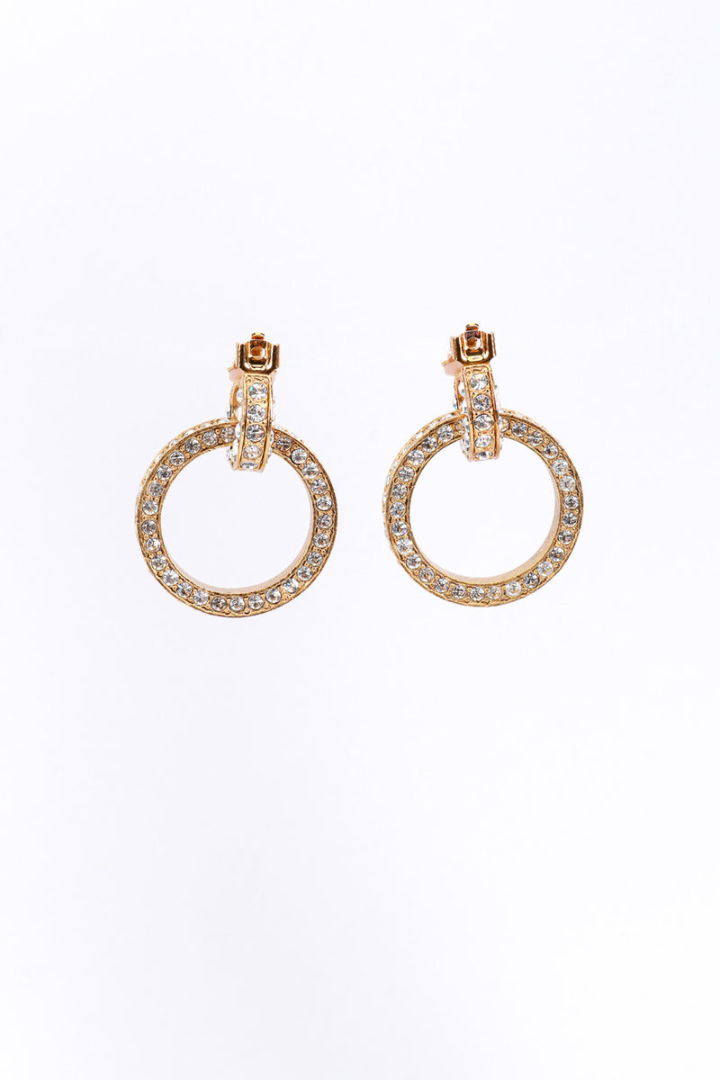 Vintage Oscar de la Renta Double Hoop Rhinestone Earrings @RECESS LA