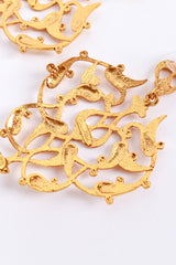 Vintage Oscar de la Renta Fleur De Lis Scroll Drop Earrings make @RECESS LA