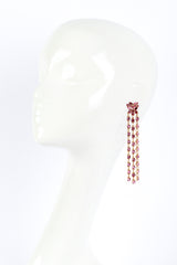 Vintage Oscar de la Renta Rhinestone Cluster Fringe Earrings on mannequin @recess la