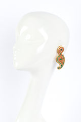 Vintage Oscar de la Renta Bejewelled Boteh Drop Earrings worn @RECESS LA