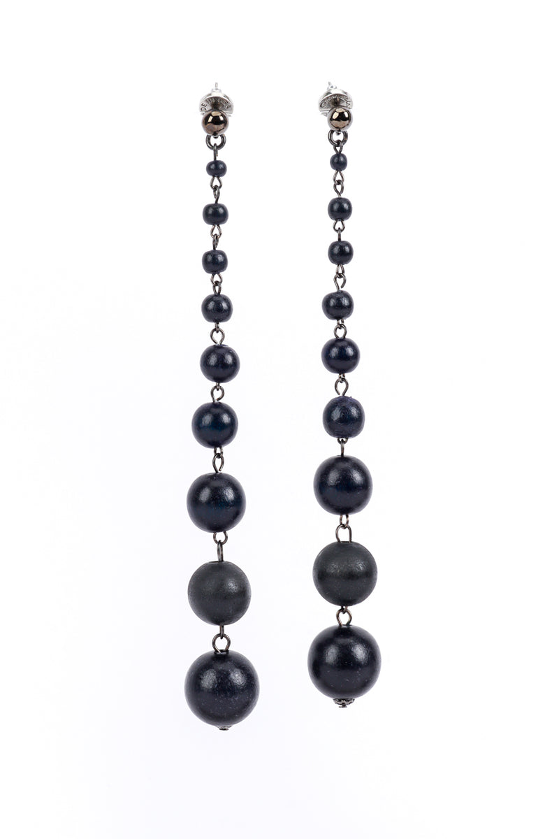 Vintage Oscar de le Renta Matte Mod Bead Drop Shoulder Duster Earrings @RECESS LA